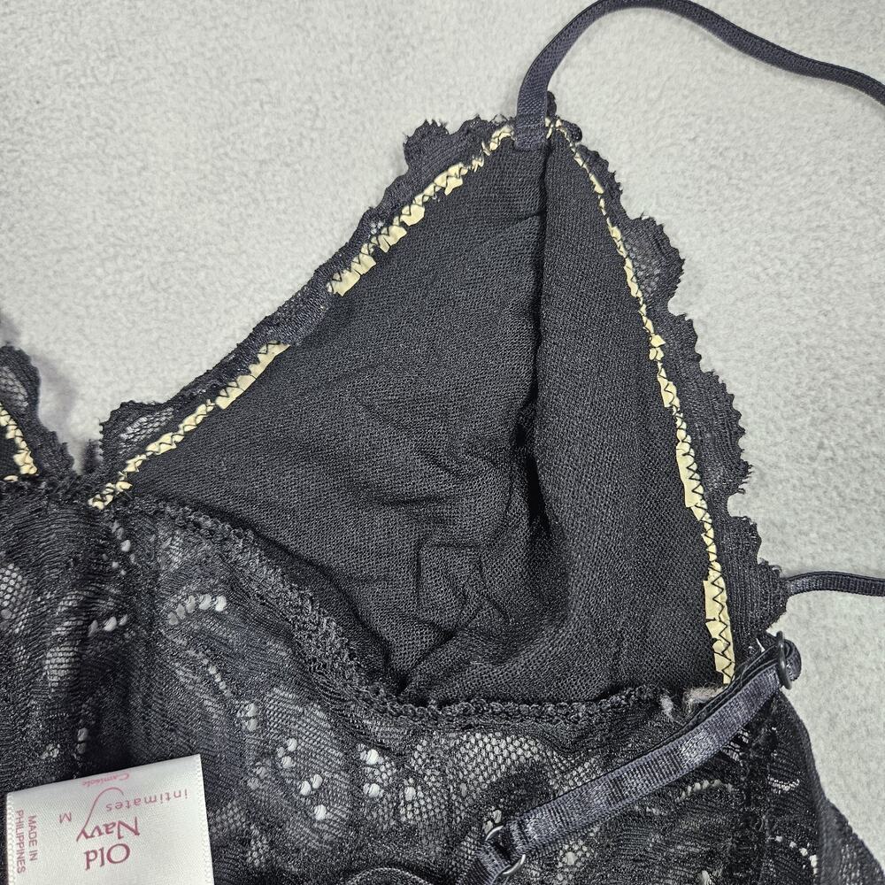 Vintage Y2K Old Navy Camisole Size M Black Lace Babydoll Fairy Whimsigoth Sheer - Picture 6 of 11